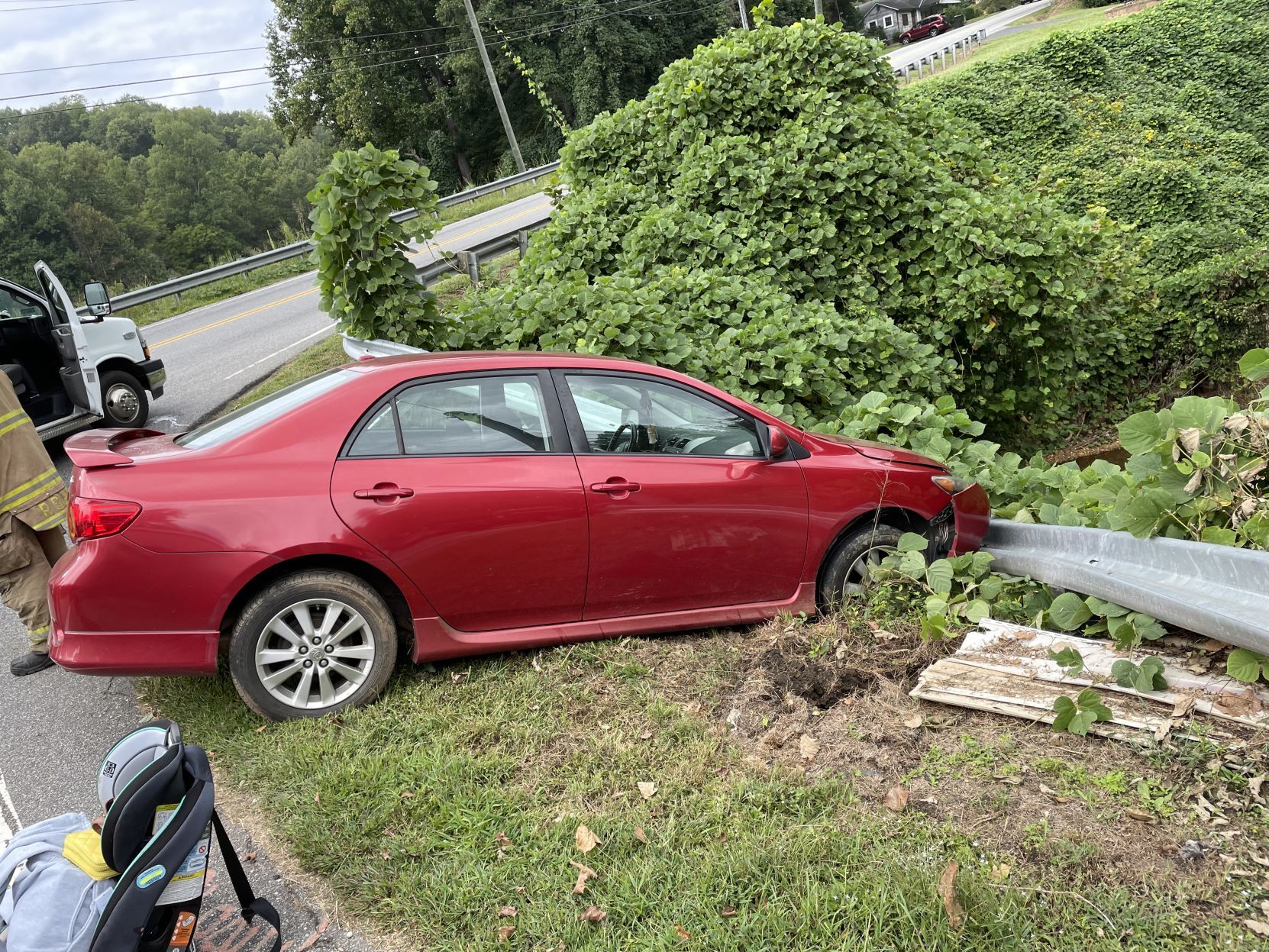 Guardrail keeps crash from being any worse